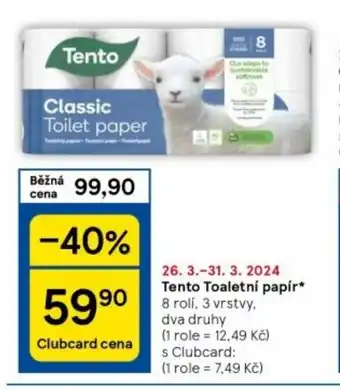 Tesco Tento Toaletní papír nabídka