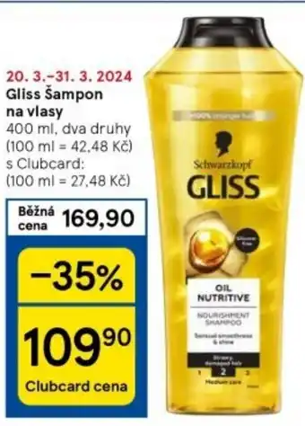 Tesco Gliss Šampon na vlasy nabídka