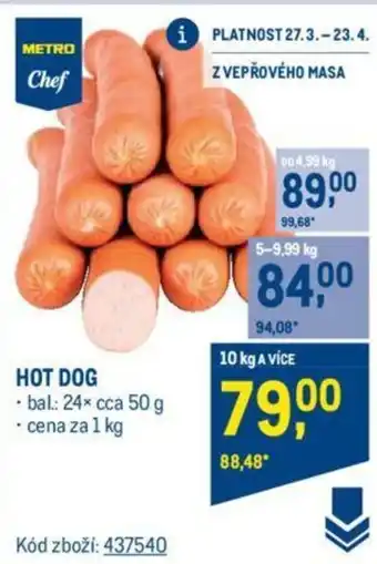 Makro HOT DOG nabídka