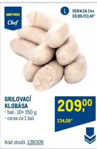 Makro GRILOVACÍ KLOBÁSA nabídka