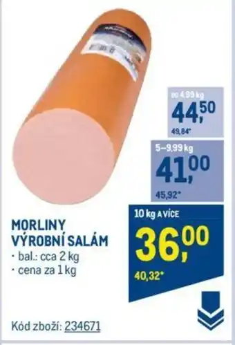 Makro MORLINY VÝROBNÍ SALAM nabídka