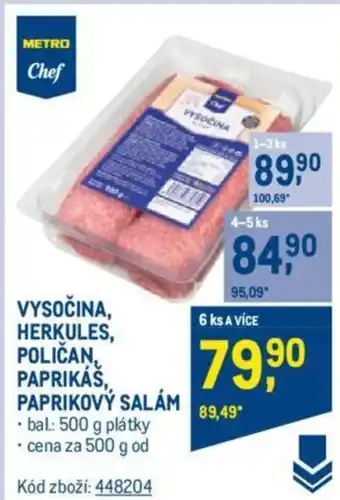 Makro VYSOČINA, HERKULES, POLIČAN PAPRIKÁŠ,, PAPRIKOVÝ SALÁM nabídka