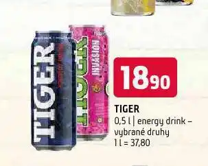 Terno Tiger energy drink nabídka