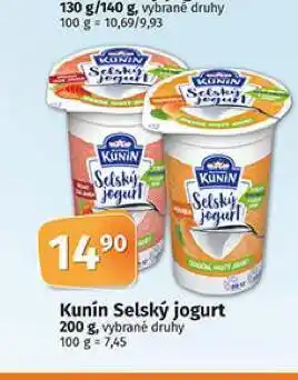 Coop Kunín selský jogurt nabídka