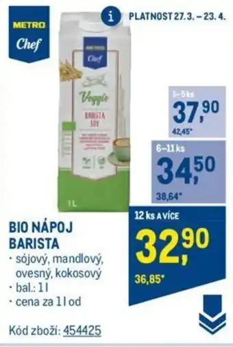 Makro BIO NÁPOJ BARISTA nabídka