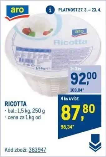 Makro RICOTTA nabídka