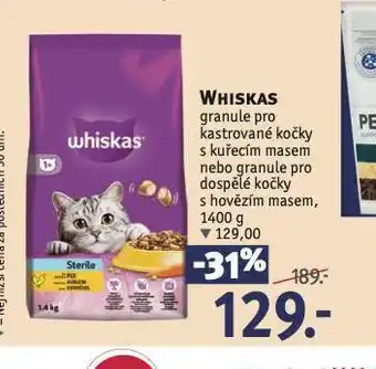 Rossmann Whiskas granule pro kočky nabídka