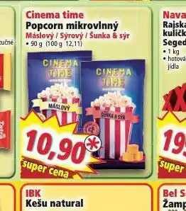 Norma Cinema time popcorn mikrovlnný nabídka