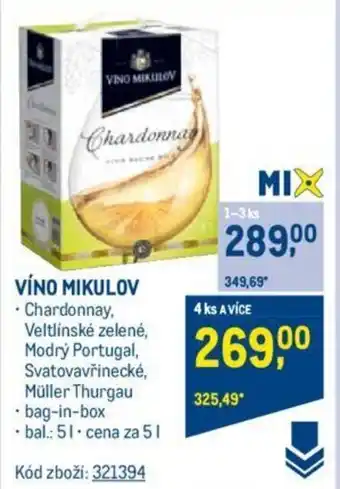 Makro VINO MIKULOV nabídka