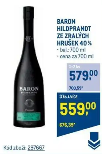 Makro BARON HILDPRANDT ZE ZRALÝCH HRUŠEK 40% nabídka