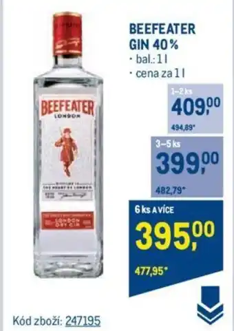 Makro BEEFEATER GIN 40% nabídka