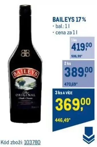 Makro BAILEYS 17% nabídka