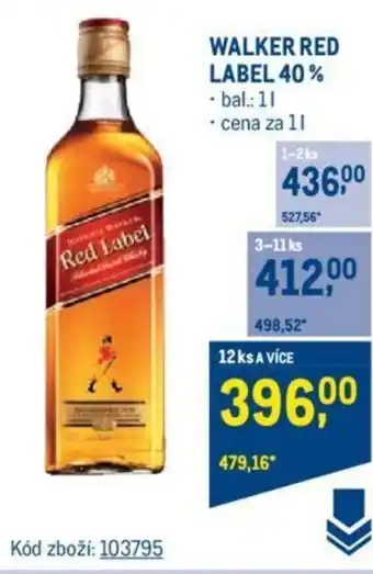 Makro WALKER RED LABEL 40% nabídka