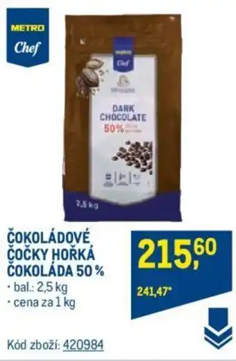 Makro ČOKOLÁDOVÉ ČOČKY HOŘKÁ ČOKOLÁDA 50% nabídka