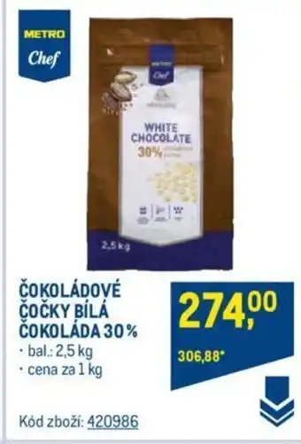 Makro ČOKOLÁDOVÉ COCKY BILA ČOKOLÁDA 30% nabídka