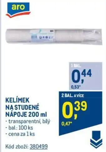 Makro KELÍMEK NA STUDENÉ NÁPOJE 200 ml nabídka