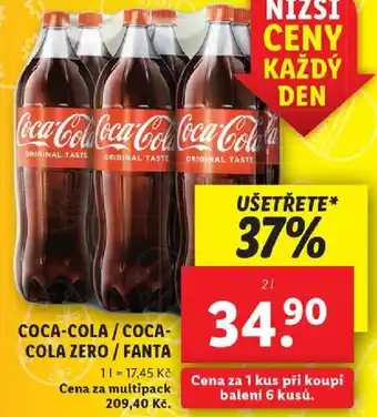 Lidl COCA-COLA/COCA- COLA ZERO / FANTA 2L nabídka