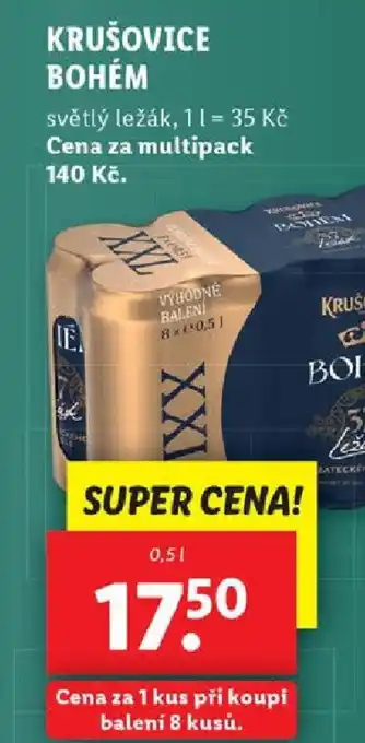 Lidl KRUŠOVICE BOHÉM 0.5L nabídka