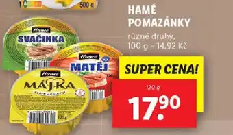 Lidl HAMÉ POMAZÁNKY nabídka