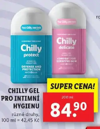 Lidl CHILLY GEL PRO INTIMNÍ HYGIENU nabídka