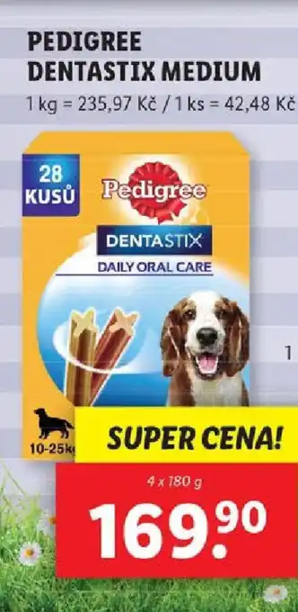 Lidl PEDIGREE DENTASTIX MEDIUM nabídka