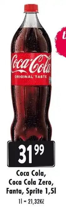 Qanto Coca Cola, Coca Cola Zero, Fanta, Sprite 1,5l nabídka