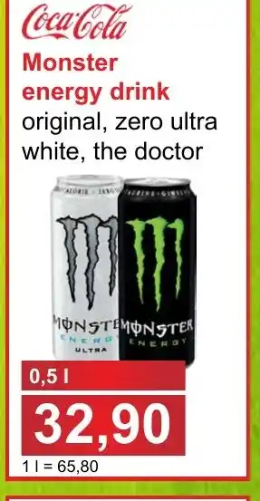 PLUS JIP Monster energy drink original, zero ultra white, the doctor 0.5L nabídka