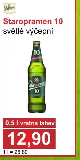 PLUS JIP Staropramen 10 světlé výčepní 0.5L nabídka