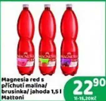 Magnesia red s příchuti malina/ brusinka/ jahoda 1,5L Mattoni