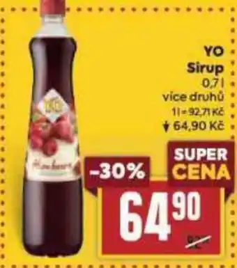 Billa YO Sirup nabídka