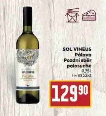 Billa SOL VINEUS Pálava Pozdní sběr polosuché nabídka