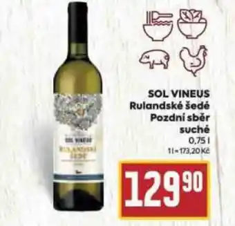Billa SOL VINEUS Rulandské šedé Pozdní sběr suché nabídka