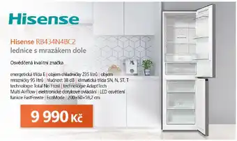 Expert Hisense RB434N4BC2 lednice s mrazákem dole nabídka