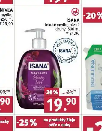 Rossmann Isana tekuté mýdlo nabídka