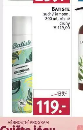 Rossmann Batiste suchý šampon nabídka