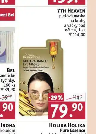 Rossmann 7th heaven pleťová maska na kruhy a váčky pod očima nabídka