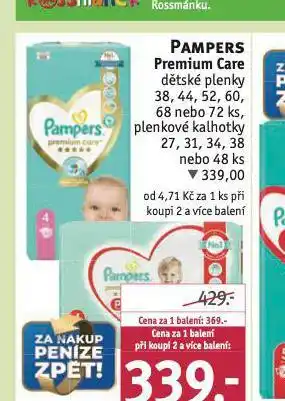 Rossmann Pampers dětské plenky nabídka