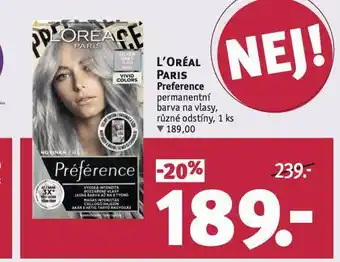 Rossmann Loreal paris preference permanentní barva na vlasy nabídka