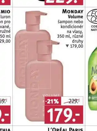 Rossmann Monday volume šampon, kondicioner nabídka