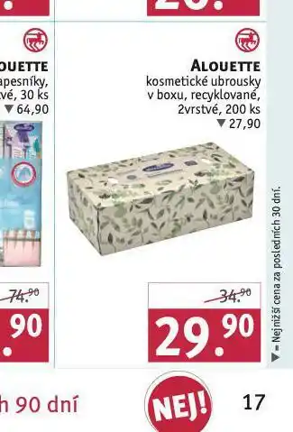 Rossmann Alouette kosmetické ubrousky nabídka