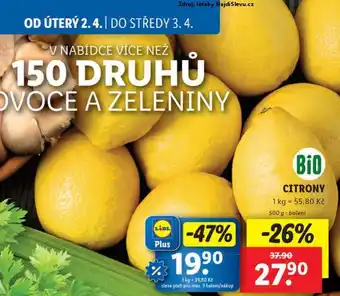 Lidl Bio citrony nabídka