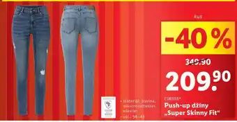 Push up džíny super skinny fit