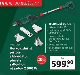 Lidl Horkovzdušná pistole a likvidátor plevele s dlouhou násadou 2000 w nabídka