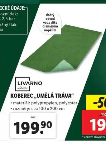 Lidl Koberec umělá tráva nabídka