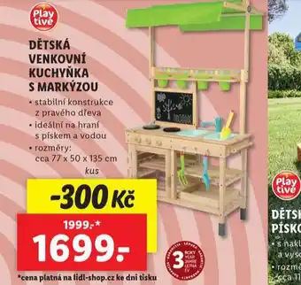 Lidl Dětská venkovní kuchyňka s markýzou nabídka