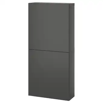 IKEA BestÅ Nást.skříňka/2 dveře, tmavě šedá/lappviken tmavě šedá, 60x22x128 cm nabídka
