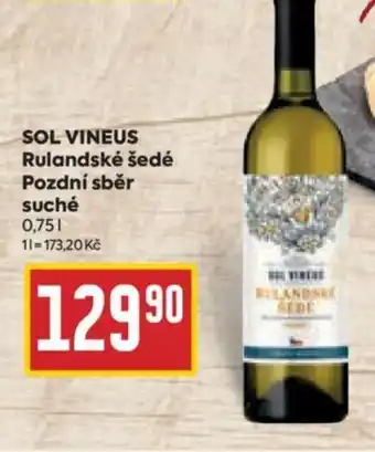 Billa SOL VINEUS Rulandské šedé Pozdní sběr suché 0.75L nabídka