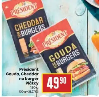 Billa Président Gouda, Cheddar na burger Plátky nabídka