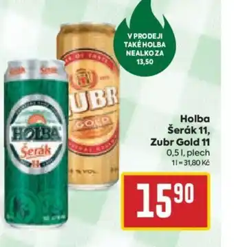Billa Holba Šerák 11, Zubr Gold 11 0,5L nabídka
