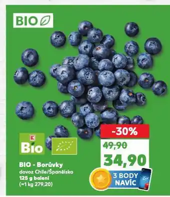 Kaufland Bio borůvky nabídka